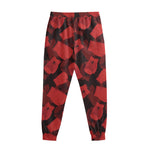 Red Boxing Gloves Pattern Print Sweatpants