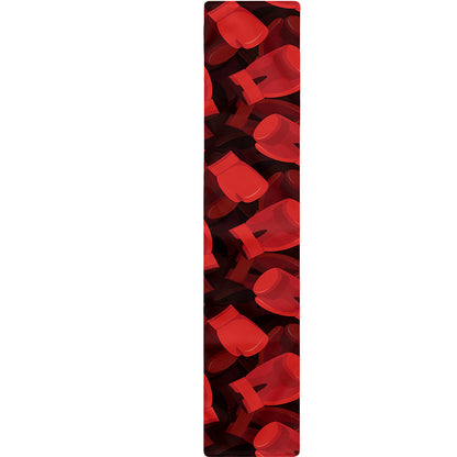 Red Boxing Gloves Pattern Print Table Runner