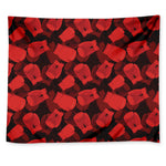 Red Boxing Gloves Pattern Print Tapestry