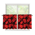 Red Boxing Gloves Pattern Print Tier Curtains