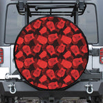 Red Boxing Gloves Pattern Print Tire Cover