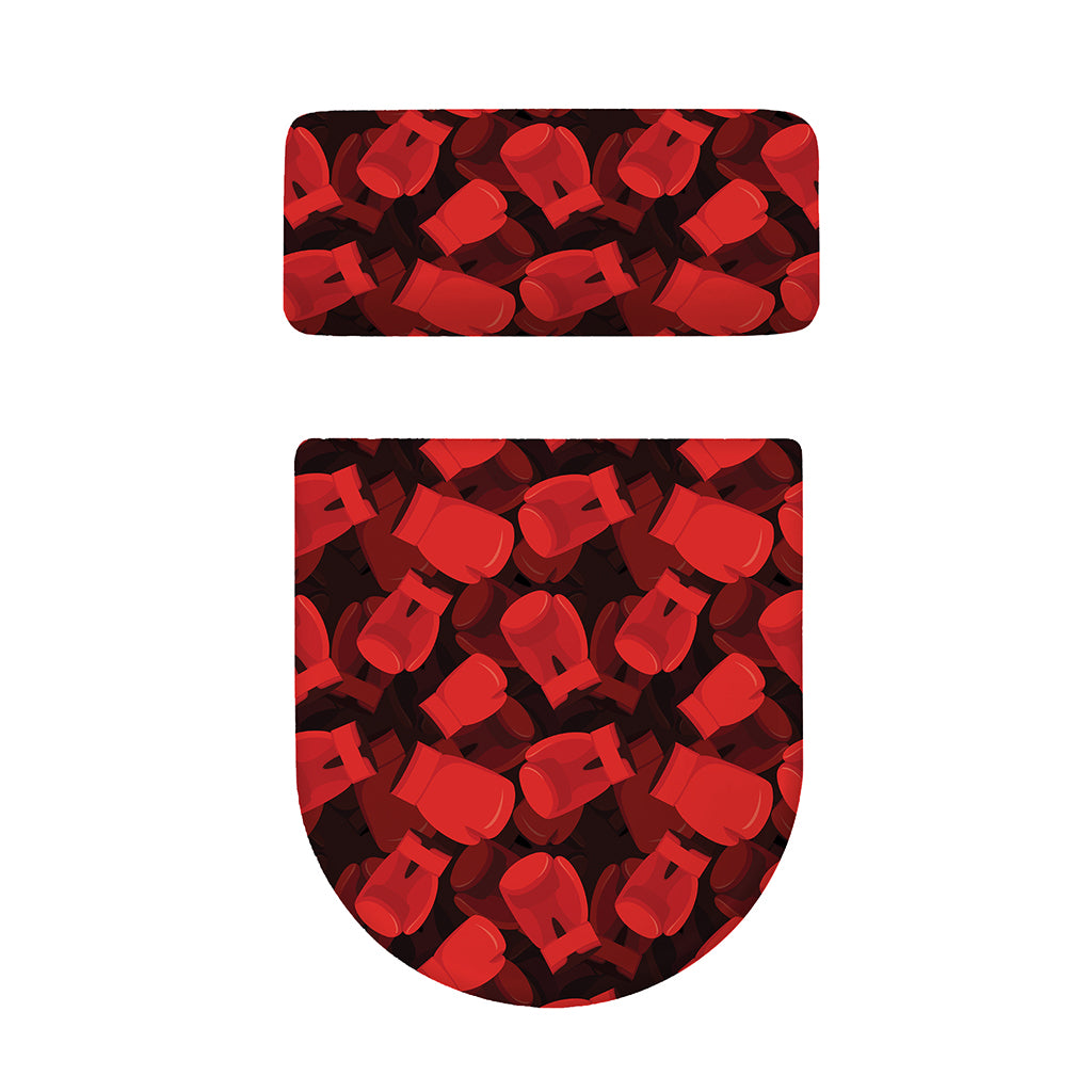 Red Boxing Gloves Pattern Print Toilet Lid And Tank Cover Set