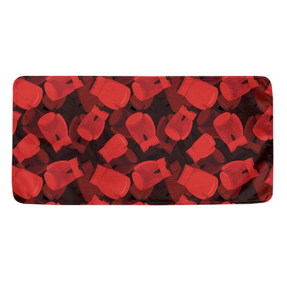 Red Boxing Gloves Pattern Print Towel