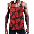 Red Boxing Gloves Pattern Print Men's Workout Tank Top