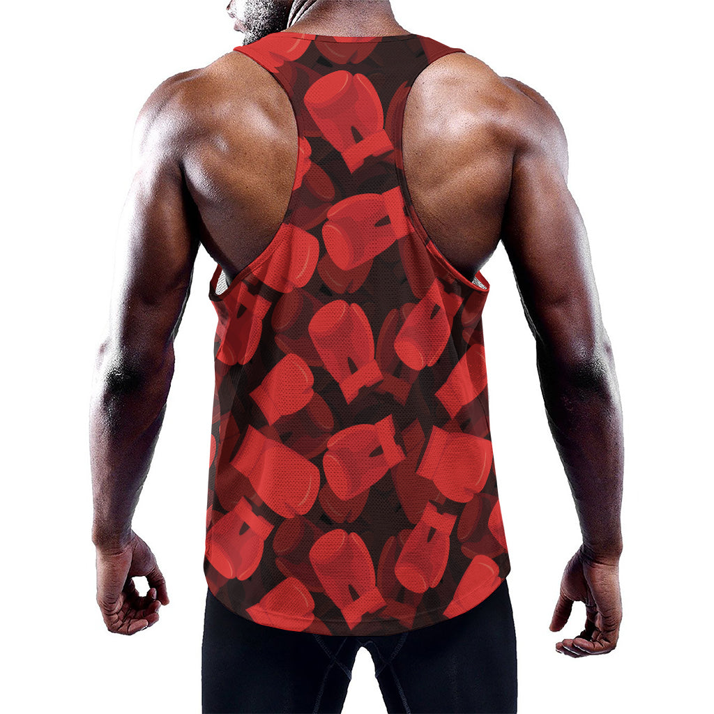 Red Boxing Gloves Pattern Print Training Tank Top