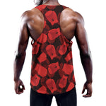 Red Boxing Gloves Pattern Print Training Tank Top
