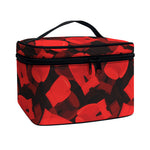 Red Boxing Gloves Pattern Print Travel Makeup Bag