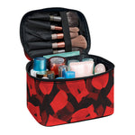 Red Boxing Gloves Pattern Print Travel Makeup Bag