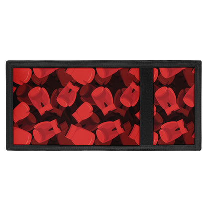 Red Boxing Gloves Pattern Print Trifold Wallet