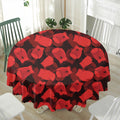 Red Boxing Gloves Pattern Print Waterproof Round Tablecloth