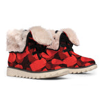 Red Boxing Gloves Pattern Print Winter Boots