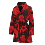 Red Boxing Gloves Pattern Print Women's Bathrobe