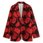 Red Boxing Gloves Pattern Print Women's Blazer