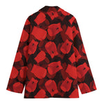 Red Boxing Gloves Pattern Print Women's Cotton Blazer
