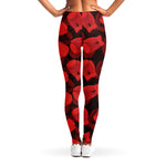 Red Boxing Gloves Pattern Print Women's Leggings