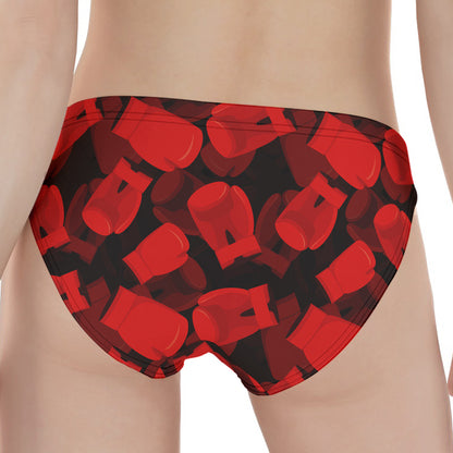Red Boxing Gloves Pattern Print Women's Panties