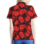 Red Boxing Gloves Pattern Print Women's Polo Shirt