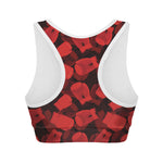 Red Boxing Gloves Pattern Print Women's Sports Bra