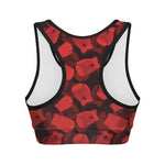 Red Boxing Gloves Pattern Print Women's Sports Bra