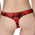 Red Boxing Gloves Pattern Print Women's Thong