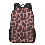Red Brown Cow Print 17 Inch Backpack