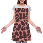 Red Brown Cow Print Adjustable Apron