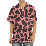 Red Brown Cow Print Aloha Shirt