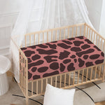 Red Brown Cow Print Baby Crib Sheet