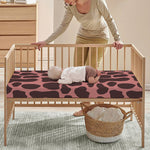 Red Brown Cow Print Baby Crib Sheet