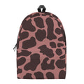 Red Brown Cow Print School Backpack