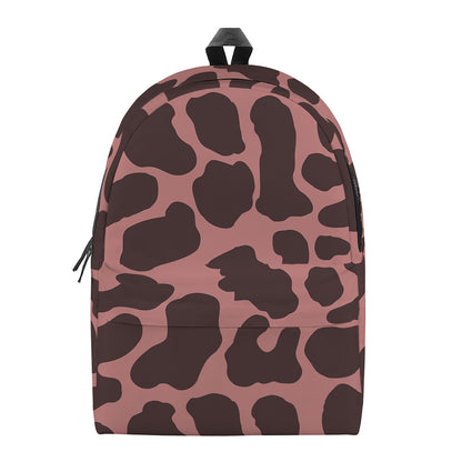 Red Brown Cow Print Backpack