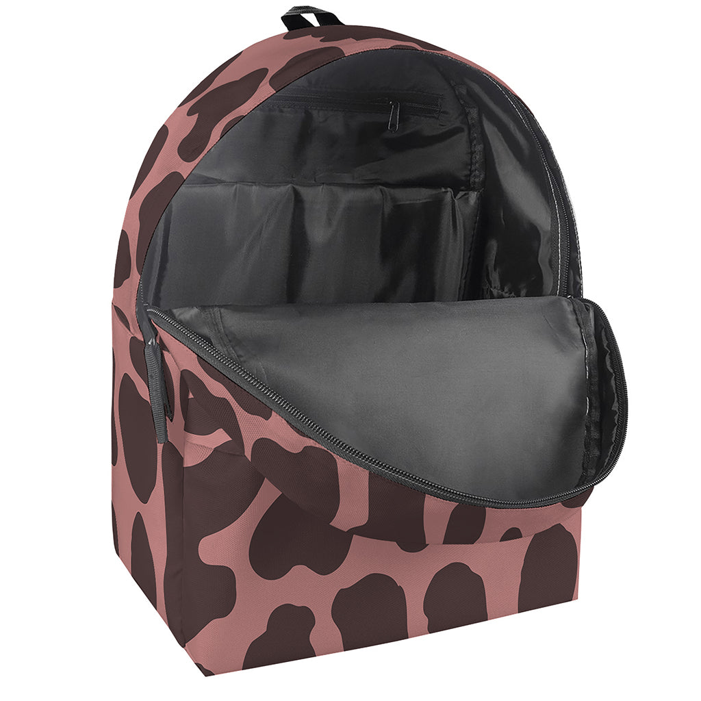 Red Brown Cow Print Backpack