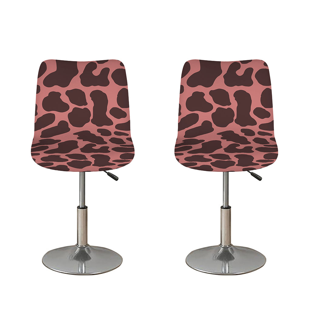 Red Brown Cow Print Bar Stool Covers