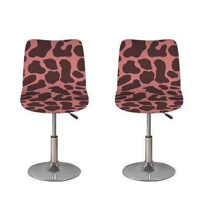 Red Brown Cow Print Bar Stool Covers