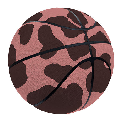 Red Brown Cow Print Basketball