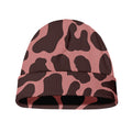 Red Brown Cow Print Beanie