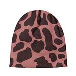 Red Brown Cow Print Beanie