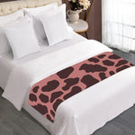 Red Brown Cow Print Bed Runner