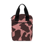 Red Brown Cow Print Bible Tote Bag