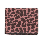 Red Brown Cow Print Bifold Wallet