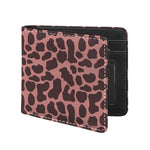 Red Brown Cow Print Bifold Wallet