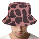 Red Brown Cow Print Bucket Hat