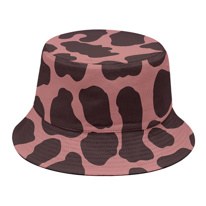Red Brown Cow Print Bucket Hat