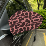 Red Brown Cow Print Car Side Mirror Covers