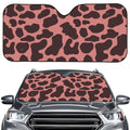 Red Brown Cow Print Car Windshield Sun Shade