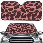 Red Brown Cow Print Car Windshield Sun Shade