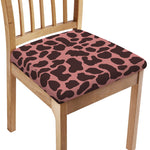 Red Brown Cow Print Chair Cushion Cover