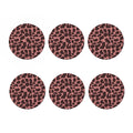 Red Brown Cow Print Coaster Set