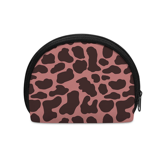 Red Brown Cow Print Coin Purse