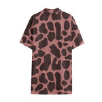 Red Brown Cow Print Cotton Hawaiian Shirt